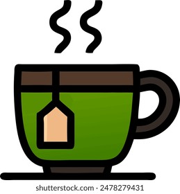 Icon of tea cup with tea bag