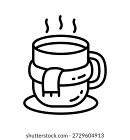 An icon of tea cup in line design style, editable icon hot beverages concept