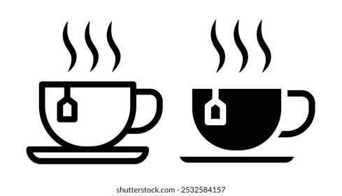 Icon of a tea cup, symbolizing hot beverages, tea drinking, or relaxation.