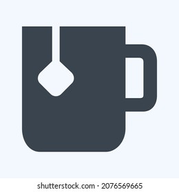 Icon Tea - Glyph Style - Einfache Illustration, bearbeitbarer Strich, Design Template Vektor, Gut für Drucke, Plakate, Anzeigen, Ankündigungen, Infografiken, etc.