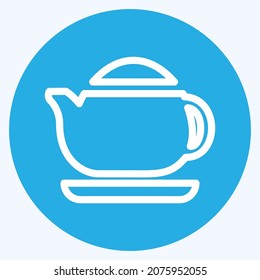 Icon Tea Maker - Blue Eyes Style - Simple illustration, Editable stroke, Design template vector, Good for prints, posters, advertisements, announcements, info graphics, etc.