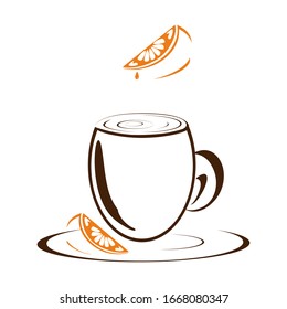 Icon of tea mug with lemon slices