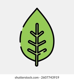 Icon tea. Plant leaves elements. Icon in filled line style.