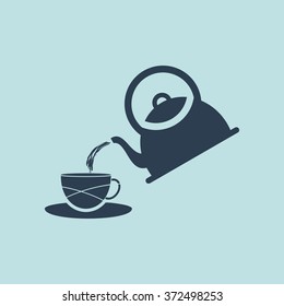 Icon of Tea Pot or Kettle. EPS-10.