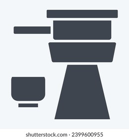 Icon Tea Set. related to Chinese New Year symbol. glyph style. simple design editable. simple illustration