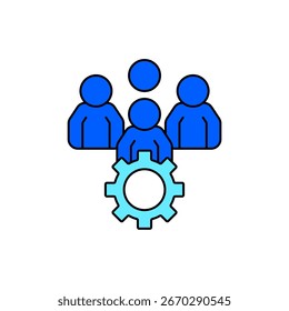Icon a team collaboration, isolated against a clean background.