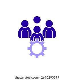 Symbol für eine Teamzusammenarbeit, einzeln auf sauberem Hintergrund.