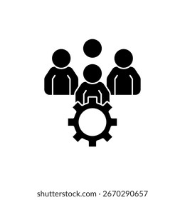 Icono de una colaboración en equipo, aislado contra un fondo limpio.