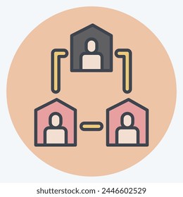 Icono Colaboración. relacionado con Equipo de trabajo remoto. color mate style. ilustración de diseño simple