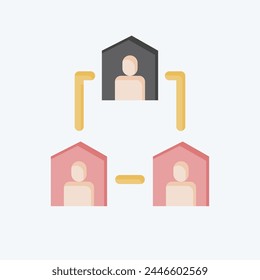 Icon Team Collaboration. related to Remote Working symbol. flat style. simple design illustration