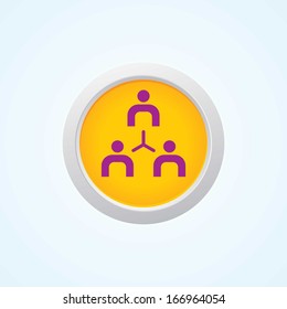 Icon of Team on Button. Eps-10.