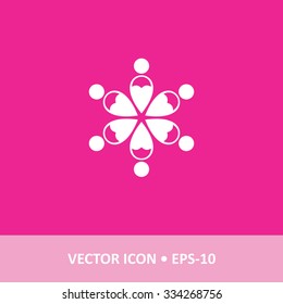 Icon of Team on Magenta Color Background. Eps-10.