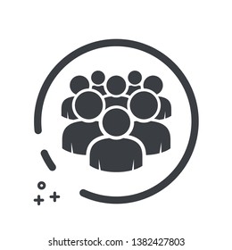 Icon Team Work Black Isolated