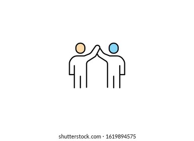 Icon Team Work ,Business,Office,Worker Vector Illustrator Simple Design