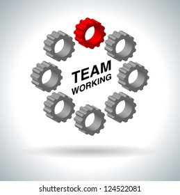 icon team work sign on white.