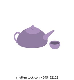 Icon teapot and cup Collection "Time for meditation" for your project. Vector