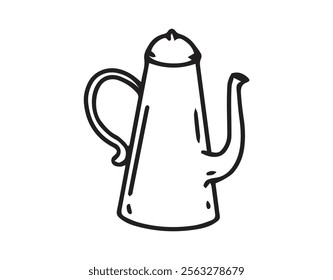 icon teapot element vector simple outline