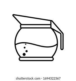 Icon of a teapot or jug. Vector stock illustration. Simple design isolated on white background, empty outline