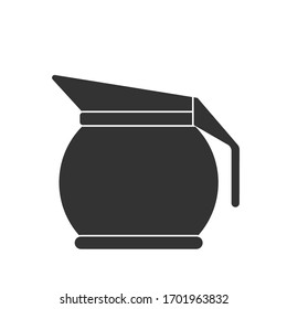 Icon of a teapot or jug. Vector stock illustration. Simple design isolated on white background
