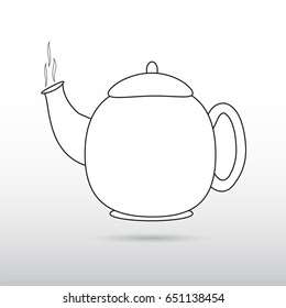 Icon teapot on a gray background.