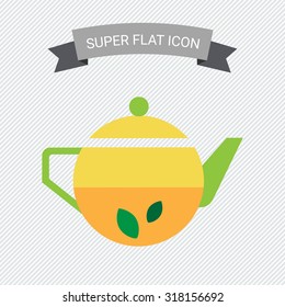 Icon of teapot with tea and mint leaves inside