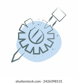 Icon Tech Resource. related to Creative Concept symbol. Color Spot Style. simple design editable. simple illustration