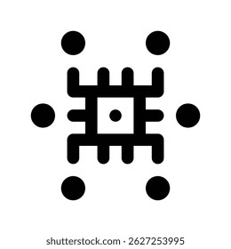 icon technology chip with style outline