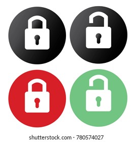 icon and Technology  -  lock in circle vector illustration isolated on white background