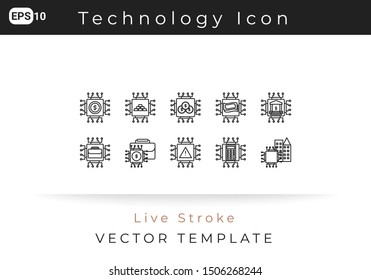 Icon Technology For Website, Infographic Element. Vector Illustration