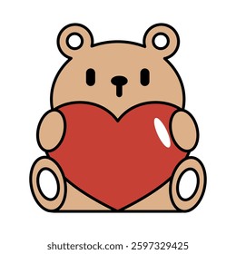 Icon Teddy Bear Love . Vector Icon