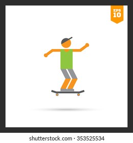 Icon of teenage skater boy