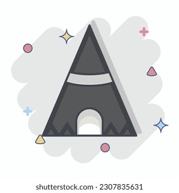 Icon Teepee. related to American Indigenous symbol. comic style. simple design editable