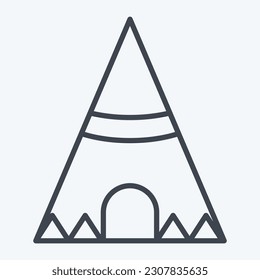 Icon Teepee. related to American Indigenous symbol. line style. simple design editable