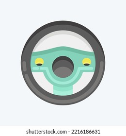 Icon teering Wheel. suitable for Automotive symbol. flat style. simple design editable. design template vector. simple illustration
