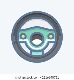 Icon teering Wheel. suitable for Automotive symbol. doodle style. simple design editable. design template vector. simple illustration