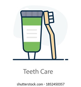 Un icono del cuidado de dientes en estilo plano moderno 