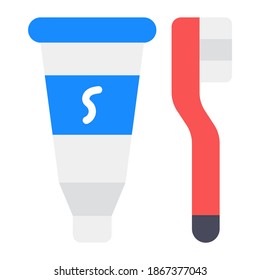
Un icono del cuidado de dientes en estilo plano moderno 
