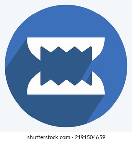 Icon Teeth. suitable for Halloween symbol. long shadow style. simple design editable. design template vector. simple illustration