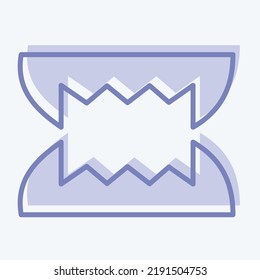 Icon Teeth. suitable for Halloween symbol. two tone style. simple design editable. design template vector. simple illustration