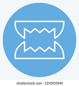 Icon Teeth. suitable for Halloween symbol. blue eyes style. simple design editable. design template vector. simple illustration