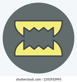 Icon Teeth. suitable for Halloween symbol. color mate style. simple design editable. design template vector. simple illustration