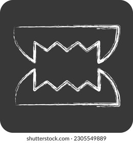 Icon Zähne. geeignet für Halloween-Symbol. Kreideart. einfaches Design bearbeitbar. Designvorlagenvektor