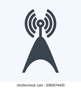 Icon Telecom Tower - Glyph Style,Simple illustration,Editable stroke,Design template vector, Good for prints, posters, advertisements, announcements, info graphics, etc.