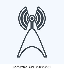 Icon Telecom Tower - Line Style,Simple illustration,Editable stroke,Design template vector, Good for prints, posters, advertisements, announcements, info graphics, etc.