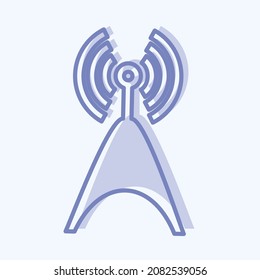Icon Telecom Tower - Two Tone Style,Simple illustration,Editable stroke,Design template vector, Good for prints, posters, advertisements, announcements, info graphics, etc.