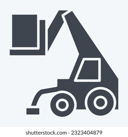 Icon Telehandler. in Zusammenhang mit dem Symbol für Baufahrzeuge. Glyph-Stil. einfaches Design bearbeitbar. einfache Abbildung