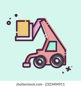 Icon Telehandler. related to Construction Vehicles symbol. MBE style. simple design editable. simple illustration