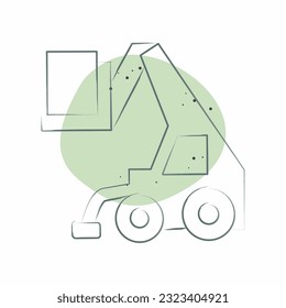 Icon Telehandler. related to Construction Vehicles symbol. Color Spot Style. simple design editable. simple illustration