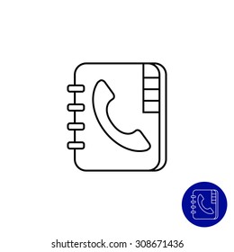 Icon of telephone book with telephone receiver on cover