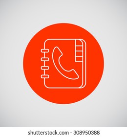 Icon of telephone book with telephone receiver on cover